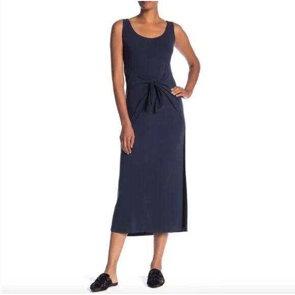 Vince XS Navy Blue Tie Front Wrap midi Tank Dress - Picture 1 of 7